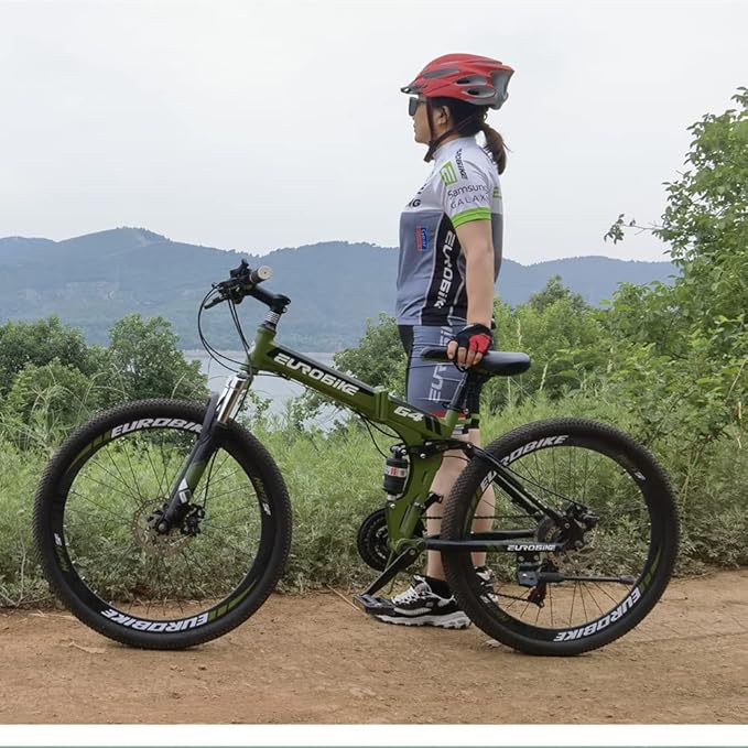EUROBIKE 26 Inch Mountain Bike Folding Bicycle 21 Speed 3 Colors