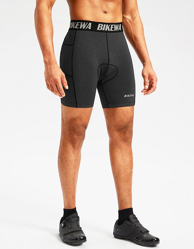 Men's 4D Padded Bike Shorts Cycling Underwear Biking Bicycle Padding Shorts for Men Side Pockets