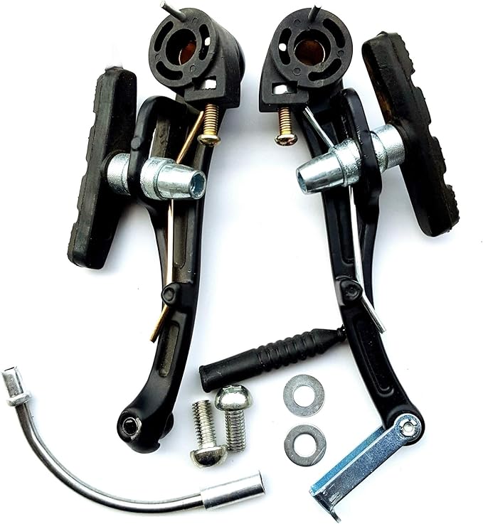 Free-fly 1 Pair Bike Brakes Mountain Bike V Brakes Set, Including V Brake for Front and Rear Wheel, Fit for Most Bicycle, Road Bike, MTB, BMX