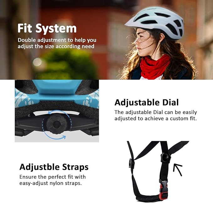 Bike Helmet for Adults Women Men Youth Kids, Lightweight Mountain Road Bicycle Cycling Helmets with Adjustable Dial & Removable Visor
