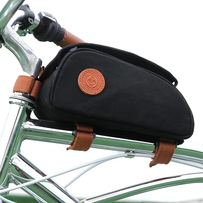 TOURBON Water-resistant Bike Bag Cell Phone Holder Bicycle Handlebar Pouch Cycling Top Tube Frame Case with Transparent Window - Black