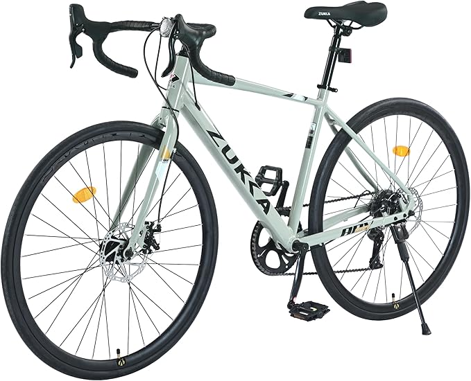 MEGHNA 700C Road Bike 7 Speed Dual Disc Brakes Drop Bar Lightweight Aluminium Alloy Frame 700 x 28C Tires Race Bike Commuter Bike for Men Women Junior