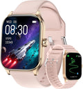 Smart Watch for Women Men with Text and Call, Smartwatches with Heart Rate/SpO2/Sleep/Stress Monitor, 100+ Sports Modes, Fitness Watches Compatible with iOS/Android (Pink, 1.96")