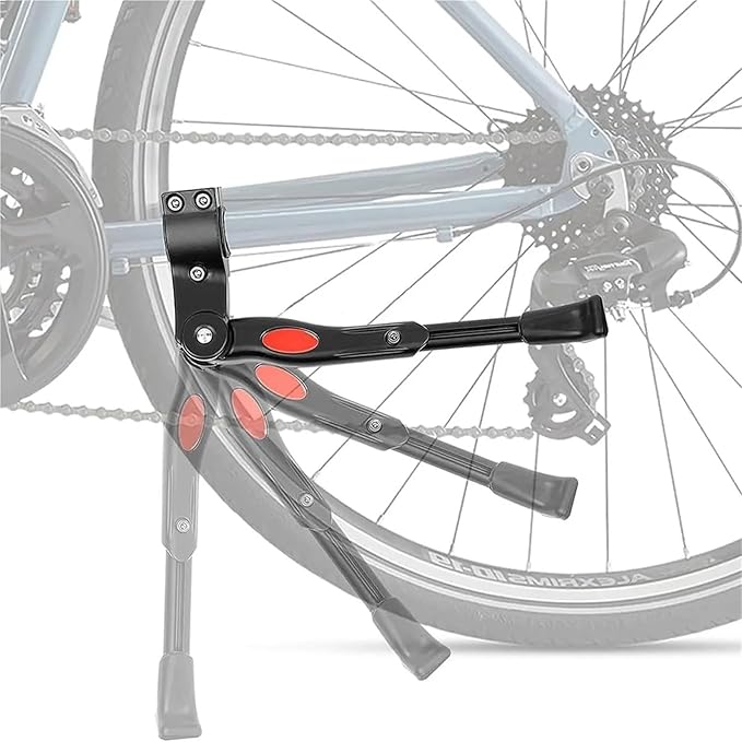 MTB Road Bicycle Kick Stand Aluminum Kickstand Adjustable Mountain Bike Support Side 90 ° Rotating Rear Foot Support Bracket 1pc(Style A)
