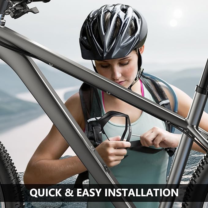 Bike Water Bottle Holder Bicycle Cage for Mountain Road MTB Gravel Adult Bikes Cycling Universal Carrier Rack 2 Pack Aluminum Alloy Ultralight Kettle Drink Accessories Black