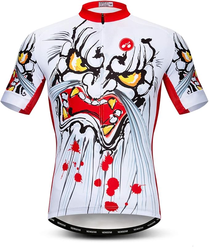 Men's Cycling Jerseys Wolf Print Bicycle Shirts Summer Road Bike Clothes Quick Dry Breathable