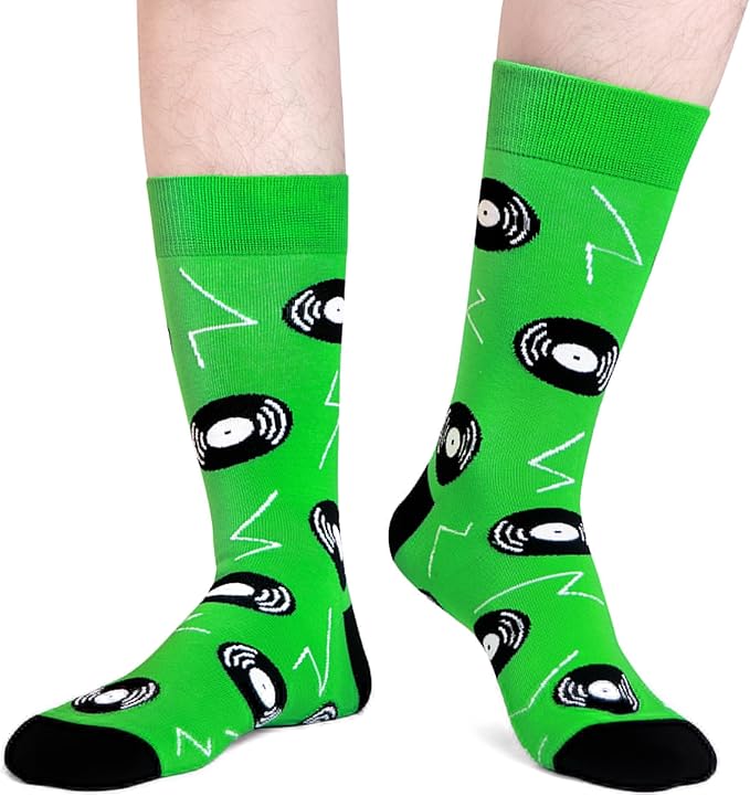 WeciBor Men's Dress Funny Crazy Colorful Novelty Combed Cotton Crew Socks 12 Pack - Size 7-10/10-13/13-15