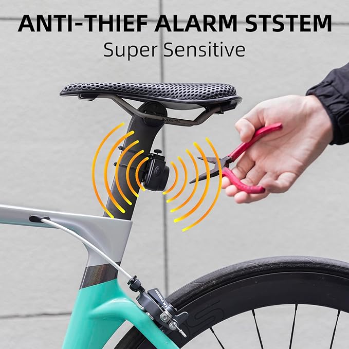 ROCKBROS 115dB Bike Alarm Vibration Motion Sensor Waterproof Motorcycle Alarm