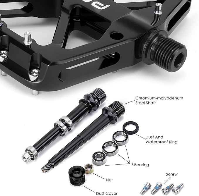 Bike Pedals 9/16" Lightweight Non-Slip Bicycle Platform Pedals - Fits Most Adult Bikes & Mountain Bikes &MTB, Road Bikes and Slip-Resistant Design