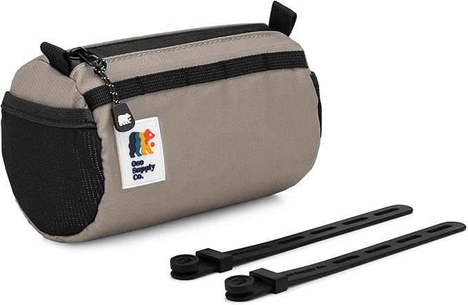 Handlebar Bike Bag – Water-Resistant Hard Shell with Quick-Access Zipper, Side Mesh Pockets, and Spacious Storage – Ideal for Cycling, Commuting, and Adventure Rides (Smoke Gray)
