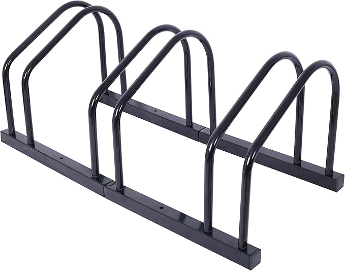 ZeHuoGe Bikes Floor Stand, Bike Parking Rack Garage Bike Storage Stand Indoor/Outdoor 22-28" Wheel Stand, Max Tire Width 2.15" (Black, 3 Bikes)