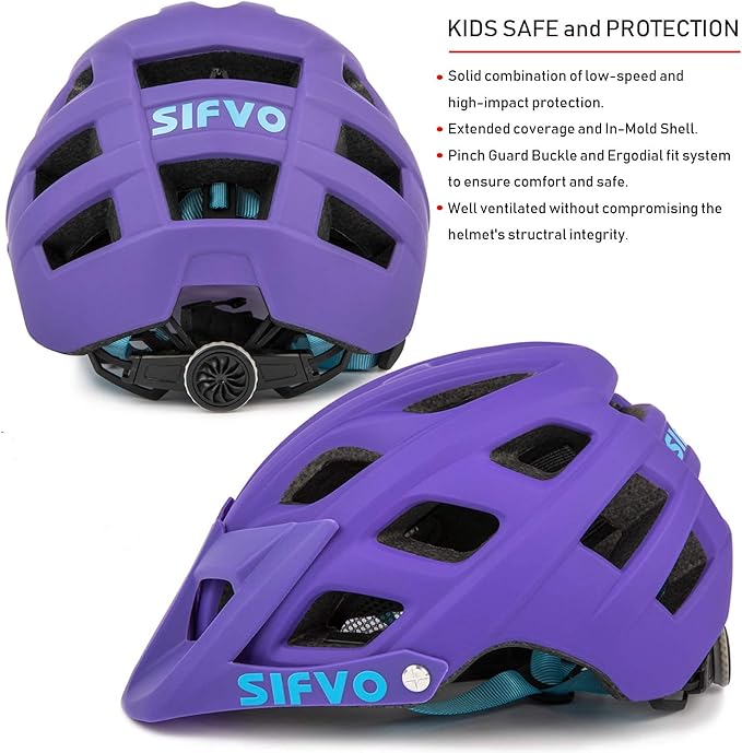 Kids Bike Helmet for Boys and Girls Ages 8-14 Adjustable Youth Helmet with Detachable Visor Lightweight, Safe & Stylish Cycling Bicycle Helmets for Kids 54-57cm