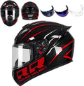 Full Face Motorcycle Helmet Racing Motocross Helmets with Pinlock Compatible Clear&Tinted Visors DOT Model Approved Street Bike Helmet