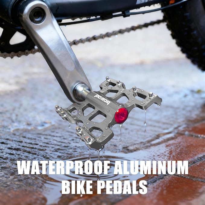Bike Pedals 9/16" Lightweight Non-Slip Bicycle Platform Pedals - Fits Most Adult Bikes & Mountain Bikes &MTB, Road Bikes and Slip-Resistant Design