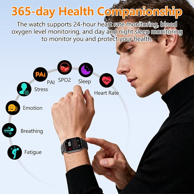Smart Watch for Women Men with Text and Call, 2026 New AI Smartwatches with Heart Rate/SpO2/Sleep/Stress Monitor, 100+ Sports Modes, GPS Fitness Watches Compatible with iOS/Android