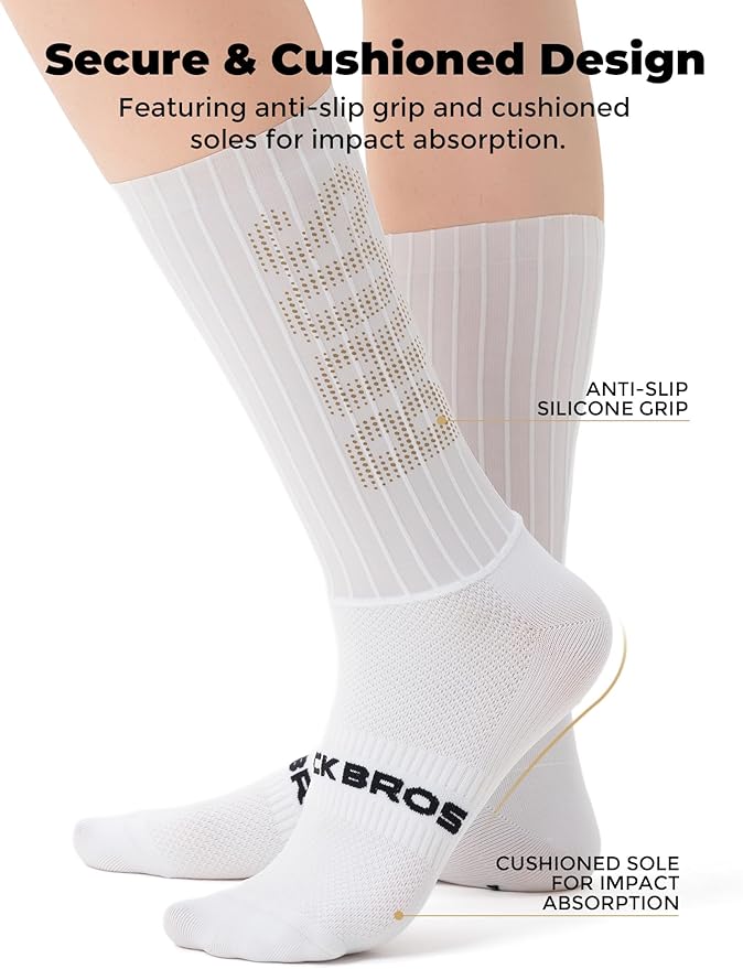 ROCKBROS Cycling Socks with Breathable Mesh, Moisture-Wicking & Odor-Resistant for Men & Women, Anti-Slip Silicone Grip