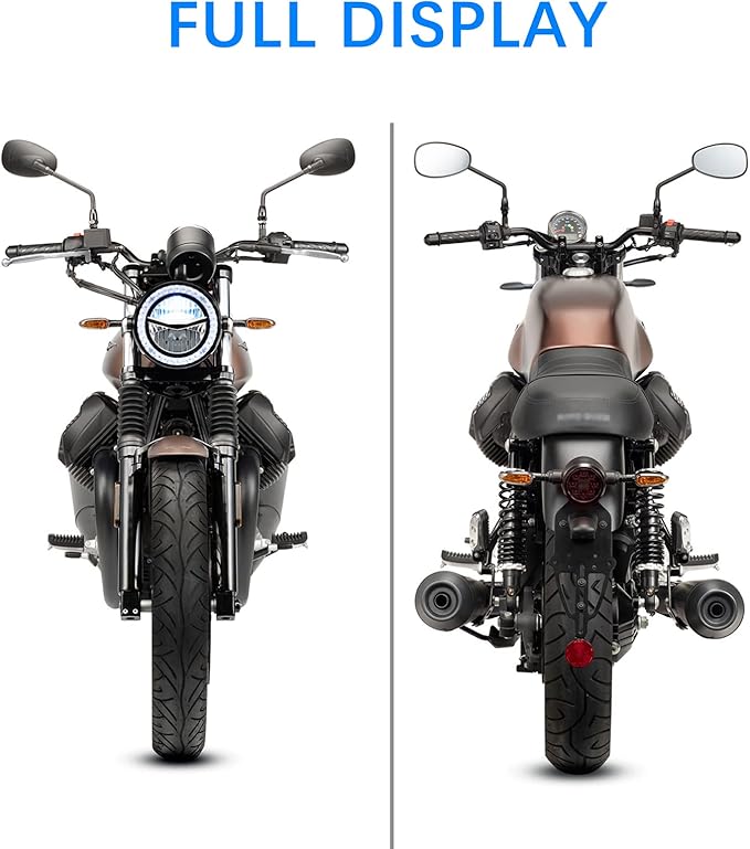 DREAMIZER Black Motorcycle Mirrors for Handlebars 10MM Handlebar Side Mirrors with Clamp Mount Compatible with M109 Valkyrie Road Star V Star XVS XSR VRZ 1800 - Oval