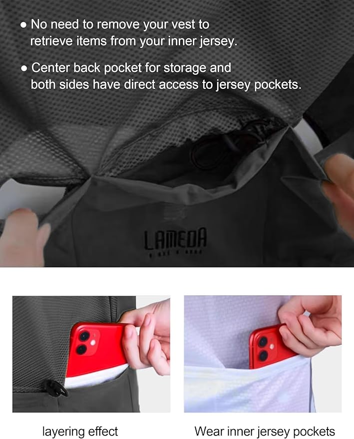 LAMEDA Cycling Jacket for Men Women, Windproof Lightweight Packable Cycling Windbreaker Bicycle Clothing Jacket