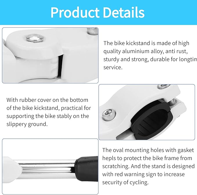 VGEBY1 Bike Kickstand, Aluminium Alloy Cycling Side Support Kick Stand Adjustable Rear Mount Stand Fits for 16" 20" 24" 26" Bike