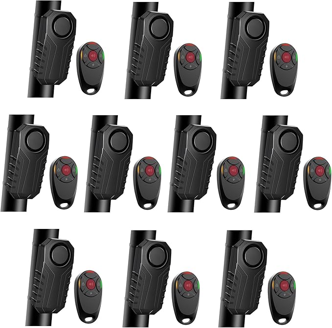 113dB Bike Alarm,Motorcycle Alarm,Burglar Vibration Motorcycle Bicycle Alarm Security System IP65 Waterproof, Suitable for Scooter Vehicle Trailer Car Door Window Electric Bike Accessories,10PC