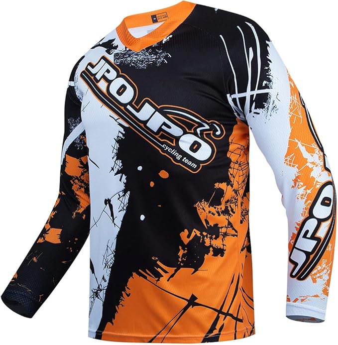 Men's Mountain Bike Jersey Long Sleeve MTB Off-Road Motocross Jersey Quick Dry Downhill&Motocross Shirts