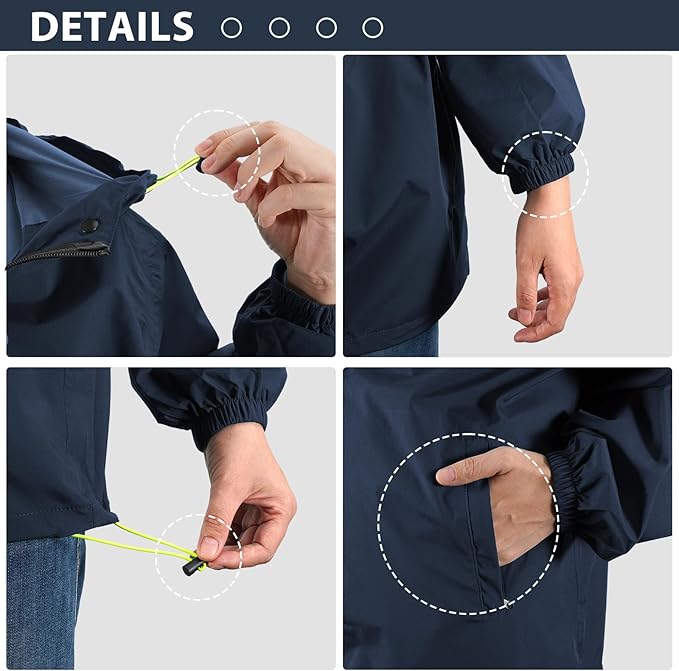 SOPPY Rain Jacket Women Waterproof Jacket With Hood Lightweight Raincoat with Pockets Windbreaker Breathable Rain Coats