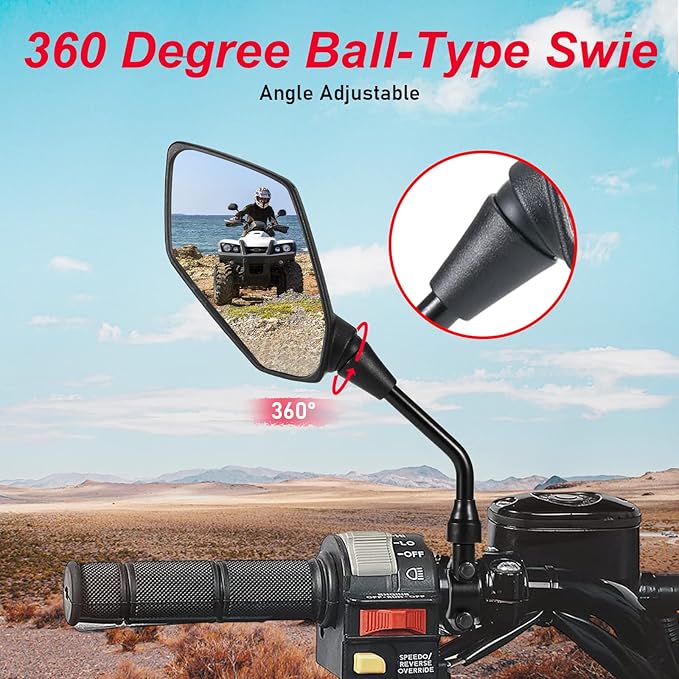 Motorcycle Mirrors, OFIG ATV Mirrors with 7/8" Handlebar Mount Compatible with Motorcycle Scooter Moped ATV Snowmobile Polaris Sportsman Dirt Bike Cruiser Chopper