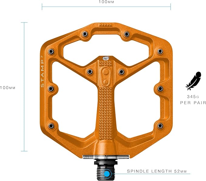 Crankbrothers Stamp Flat MTB Pedals - Size-Specific, Lightweight, Versatile, Durable Bike Pedals