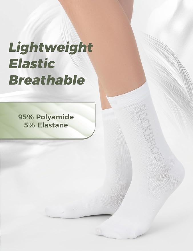 ROCKBROS Cycling Socks,Crew Length,Breathable & Non-Sticky with reflective logo,All Seasons for Men Women Bike Socks