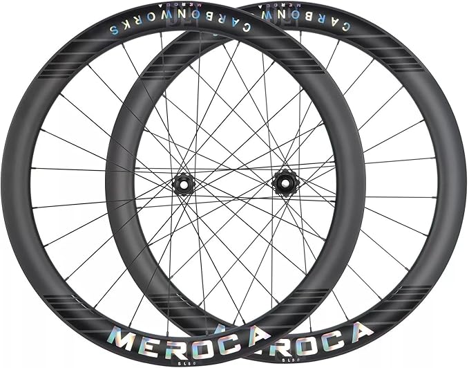Carbon Road Bike Wheelset, 700C Reflective Pattern Clincher, Center Lock Barrel Axle Disc Brake 50mm Deep Wheelset
