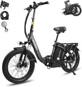 Wildeway Folding Electric Bike for Adults with 32Ah Battery Long Range 750W Motor 28MPH, 20"x 3.0"Fat Tire Foldable EBike, Urban City Commuter Men Women Bicycle 7 Speed Gear