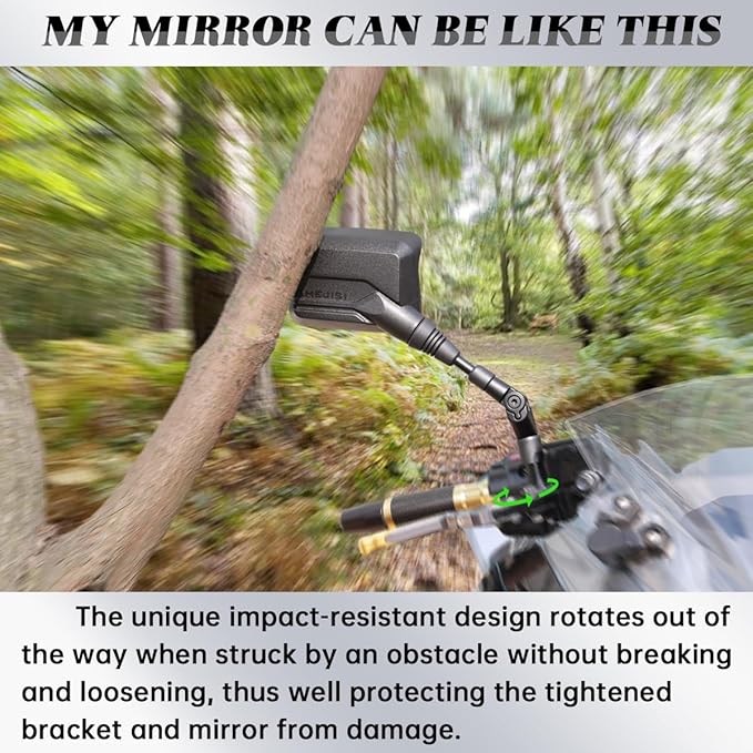 Motorcycle Mirrors,ATV Mirrors (2Pack) with Impact Resistance,Anti-glare with Rainproof,with7/8" Handlebar Mounts,Motorcycle Mirrors for Handlebars fit Suzuki,Honda,Grom,Yamaha,Kawasaki,Ducati