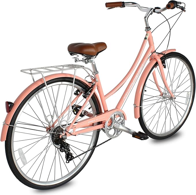 MICARGI 24/26 Inch Adult Cruiser Bicycle Hybrid Bike 1/7 Speeds Commuter Bike for Women, Men, Seniors,Step-Through or Step-Over Bike Steel Frame Multi Colors Style