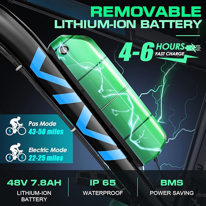 Vivi Electric Bike for Adults, Peak 1000W Ebike 26" Electric Mountain Bike, 22MPH Adult Electric Bicycles Commuter Ebike with 48V Battery, Up to 50 Miles, 21 Speed, SGS Certified to UL2849