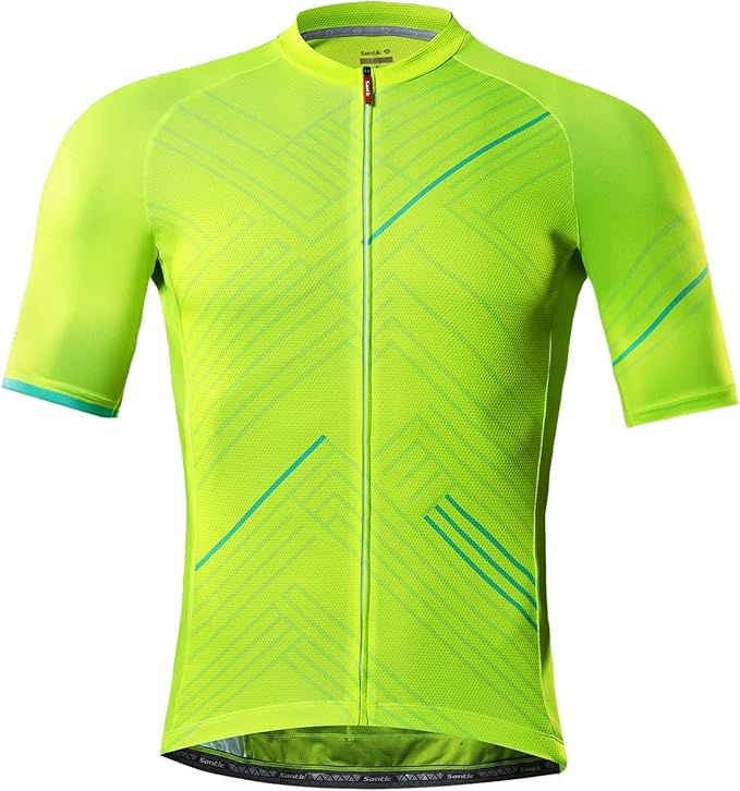 Santic Men’s Cycling Jersey Short Sleeve Bike Shirts for Men Bicycle Jacket with Pockets Breathable & Quick Dry Yorkson