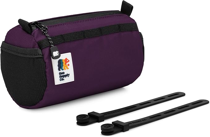 Handlebar Bike Bag – Water-Resistant Hard Shell with Quick-Access Zipper, Side Mesh Pockets, and Spacious Storage – Ideal for Cycling, Commuting, and Adventure Rides (Purple)
