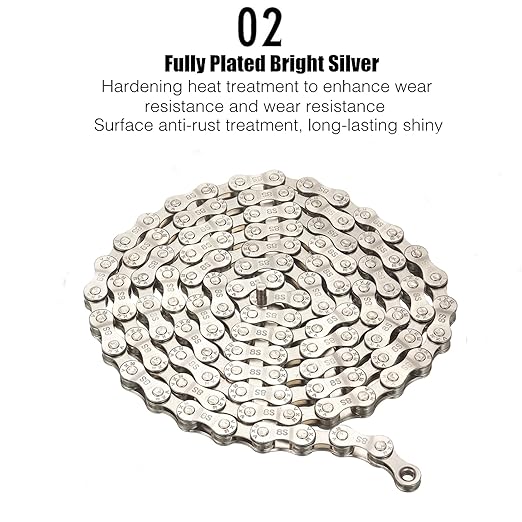 VXM Bike Chain 1/2" x 3/32" 116 Links 6/7/8 Speed, MTB/MTB/Road, 4000 lbs, Steel