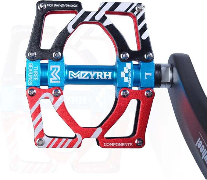 ThinkTop Aluminum Alloy Mountain Bike Pedals Axle 9/16 3 Bearing Platform Pedals Flat Sealed Ever Lubricate Bearing for Road BMX MTB Bicycle Cycling