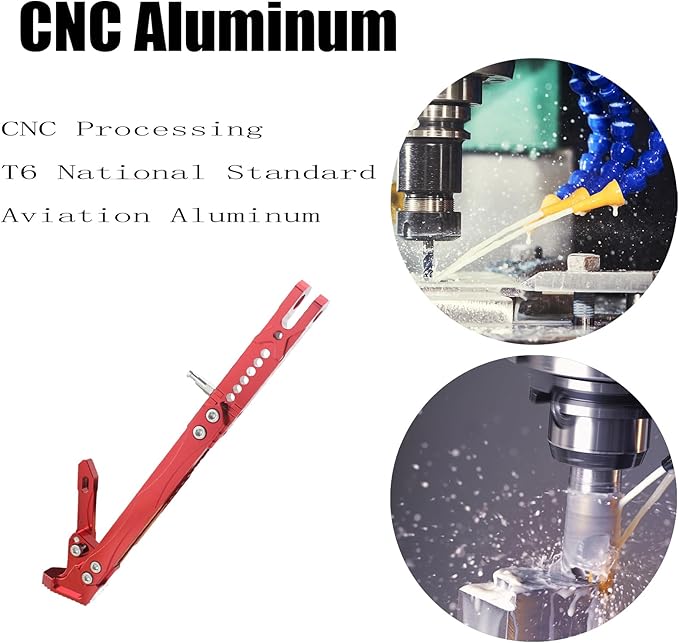Universal Lengthened Adjustable Long Kickstand CNC Aluminum Alloy Motorcycle Long Kickstand Accessories Motor Modified Tripod Holder Kickstand Foot Side Support Stand Motorbike Dit Pit Bike