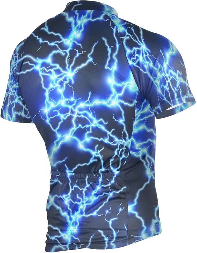 Men's Cycling Bike Jersey Short Sleeve Moisture Wicking, Breathable, Quick Dry Biking Shirt with 3 Rear Pockets