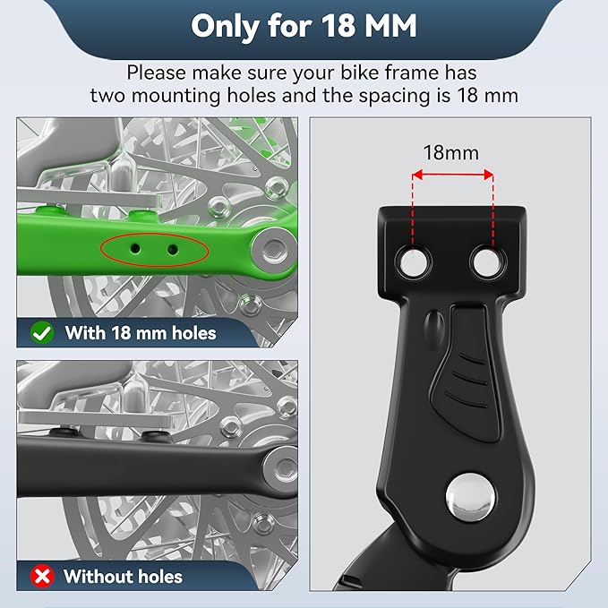 Bike Kickstand 18mm Hole Spacing for 26-29 Inch Adult Bike, Adjustable Aluminum Alloy Bicycle Kickstand, Sturdy and Non-slip Mountain/Road/E-Bike Kick Stand