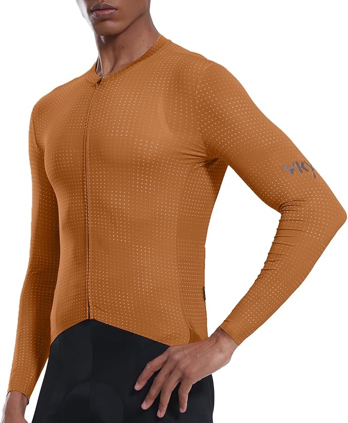 YKYWBIKE Cycling Jersey Men Long Sleeves Bike Jersey with Pockets Breathable MTB Biker Shirts Biking Shirts for Men Cycling