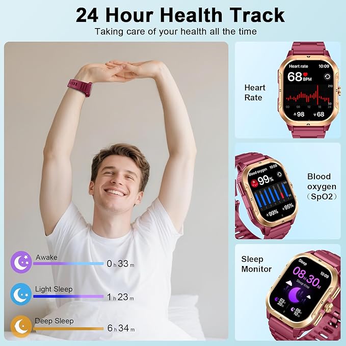 GPS Smart Watch (Answer/Make Calls), 2.06" Smartwatch for Women with Sleep Heart Rate Step SpO2 Monitor, Voice Assistant, IP68 Waterproof Activity Tracker, 100+ Sport Modes Fitness for Android/iPhone