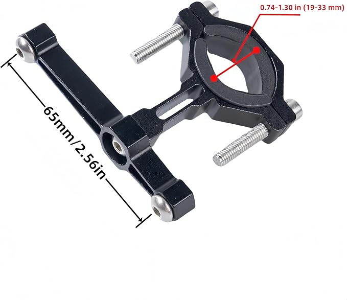 Adjustable Bike Water Bottle Cage Adapter,Anodized Aluminum Alloy Mount for Handlebars Seatposts,Universal Adapter for MTB/Road/E-Bike/Kids Bike, Includes Hex Wrench Anti-Slip Spacers (2, Black)