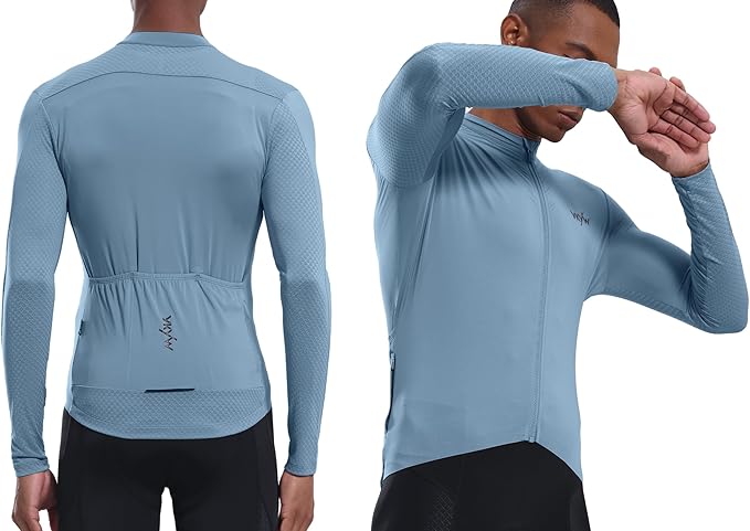 YKYWBIKE Cycling Jersey Men Long Sleeves Bike Jersey with Pockets Biking Shirts for Men Cycling Breathable MTB Biker Shirts