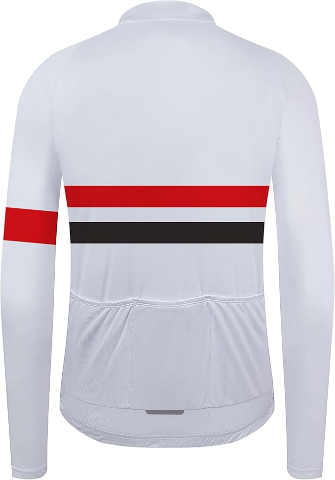 Coconut Ropamo CR Long Sleeve Cycling Jersey Mens, 3+1 Zipper Pockets Bicycle Tops Quick Dry Breathable Biking Shirt
