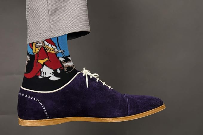 Real Sic Fun Socks for Men and Women - Cozy Cotton Dress Socks with Colorful Designs - Cool, Casual, Wacky Patterned