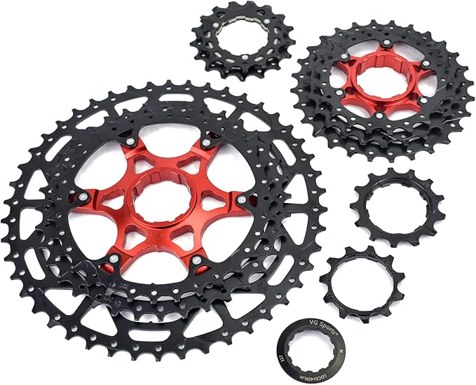 VG SPORTS 8/9/10/11/12 Speed Ultra-Light Bike Cassette for Mountain Bike 11-40T/11-42T/11-46T/11-50T/11-52T MTB Cassette Lightweight Aluminum Bracket Cassette