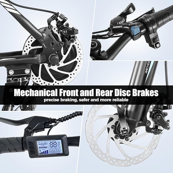ANCHEER Electric Bike for Adults, [Peak 750W Motor] Electric Mountain Bike, 26" Sunshine Ebike, 55 Miles 20-22MPH Electric Bicycle with 48V/374Wh Battery, 7/21Speed, UL2849 Compliant