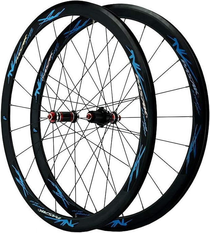 Carbon Fiber 700C Road Bikes Wheelset 40mm Aluminum Rim Front + Rear Wheel C/V Brake Quick Release 7 8 9 1011 Speed Matte
